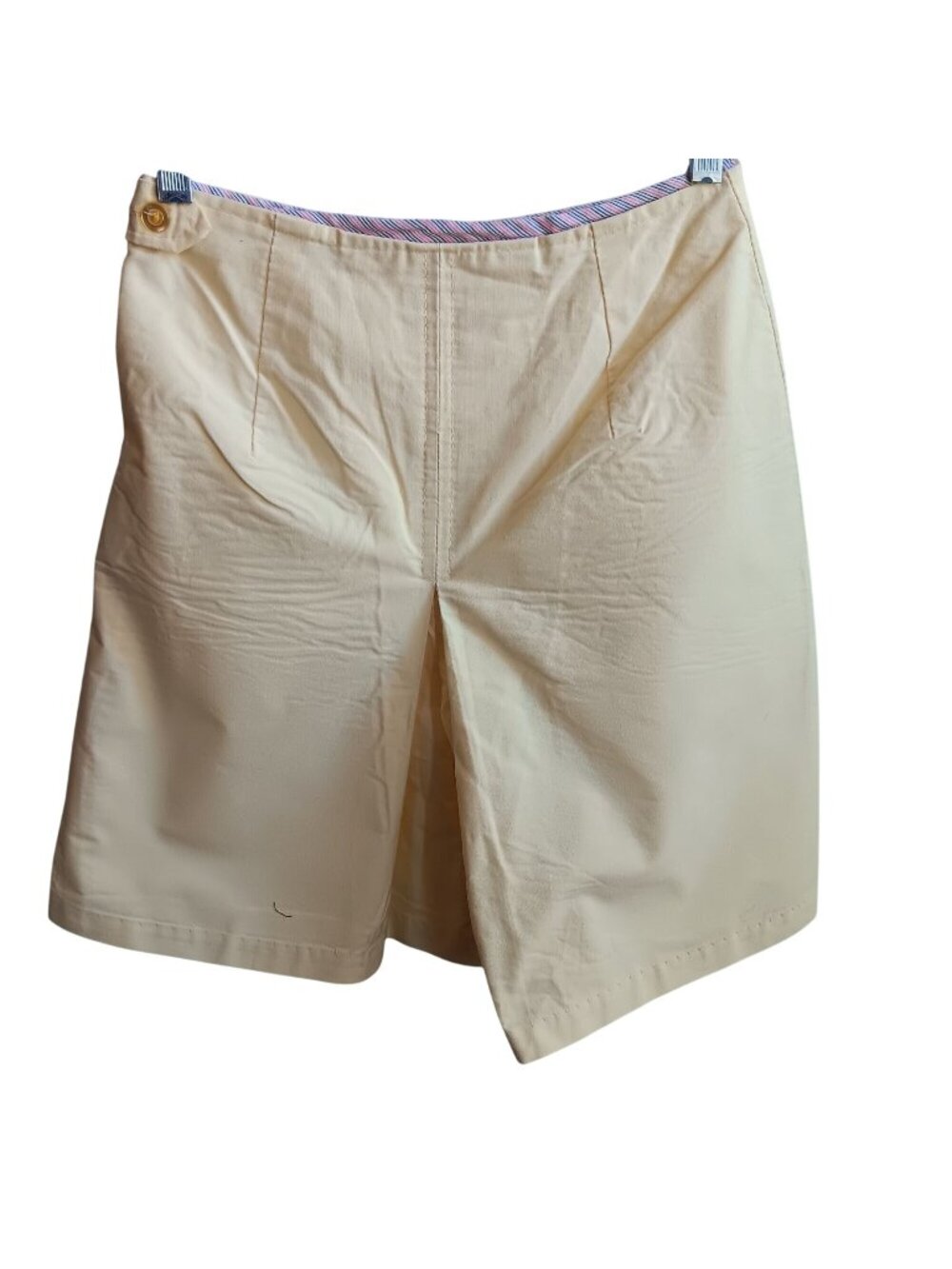 Skort Shorts 25" Vintage 1970's Womens Skirt COUNTRY YELLOW Taper COTTON BLEND